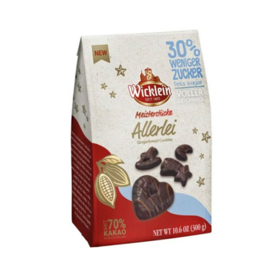 Imbieriniai meduoliai su juoduoju šokoladu Allerlei, mažiau cukaus, 300 g