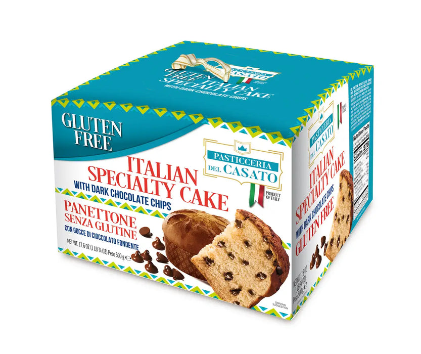 Panettone pyragas su tamsaus šokolado gabaliukais, be glitimo, 500 g