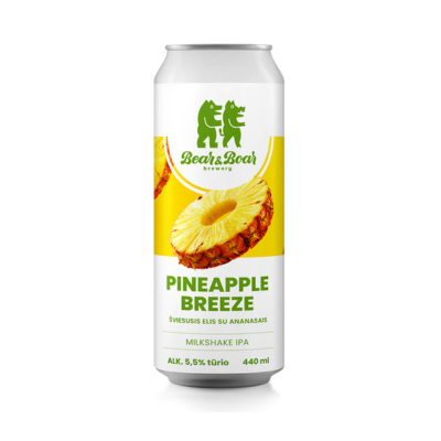 BEAR&BOAR Pineapple Breeze Milkshake IPA 5,5% 0,44L alus [D.]