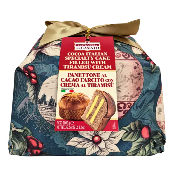 Šokoladinis panettone pyragas su tiramisu kremo įdaru, 1 kg