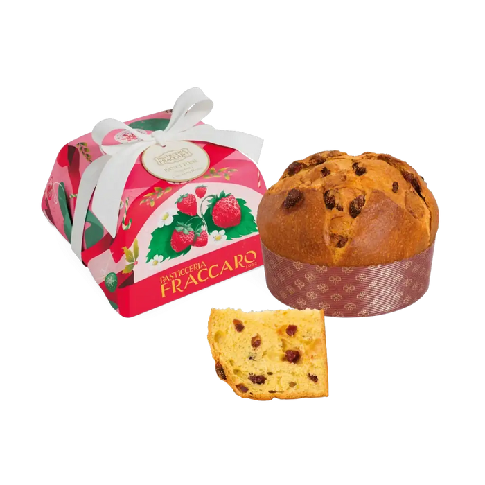 Panettone pyragas FRACCARO su braškėmis ir baltuoju šokoladu, 750 g
