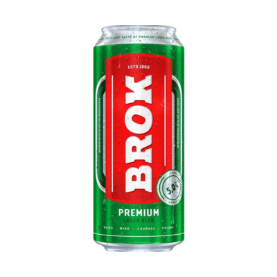 BROK Premium Lager Beer (SK) 0,5 L, 5% /Šviesusis alus [D.] (24 vnt.)
