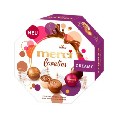 Saldainių rinkinys MERCI Lovelies Creamy, 185g