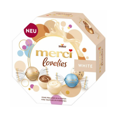 Saldainių rinkinys MERCI Lovelies White, 185g