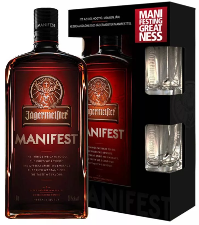 Manifest By Jägermeister + 2 Glasses 1L (38%)